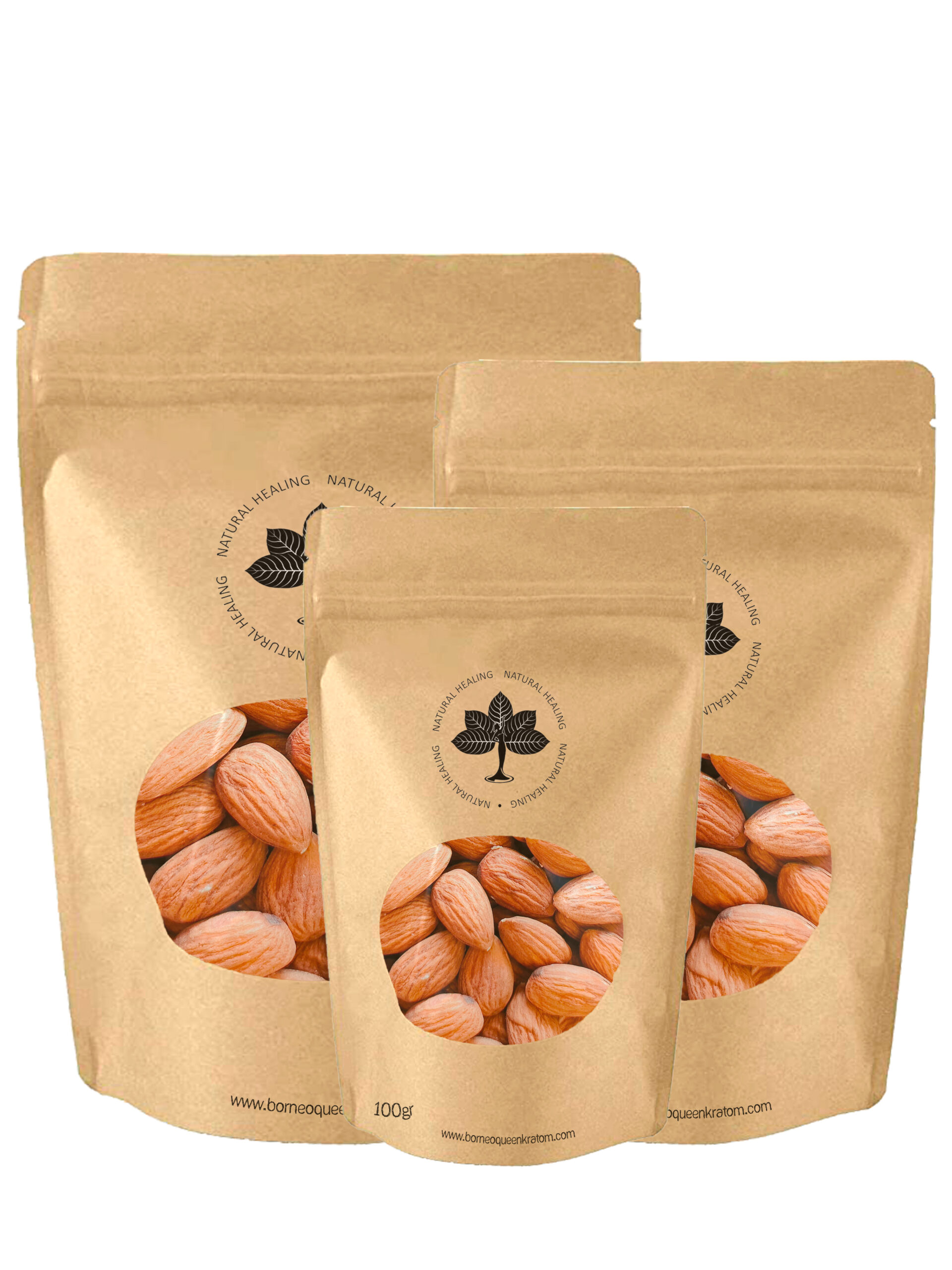100 grams Package of Almonds from Borneo Queen Kratom Natural Healing