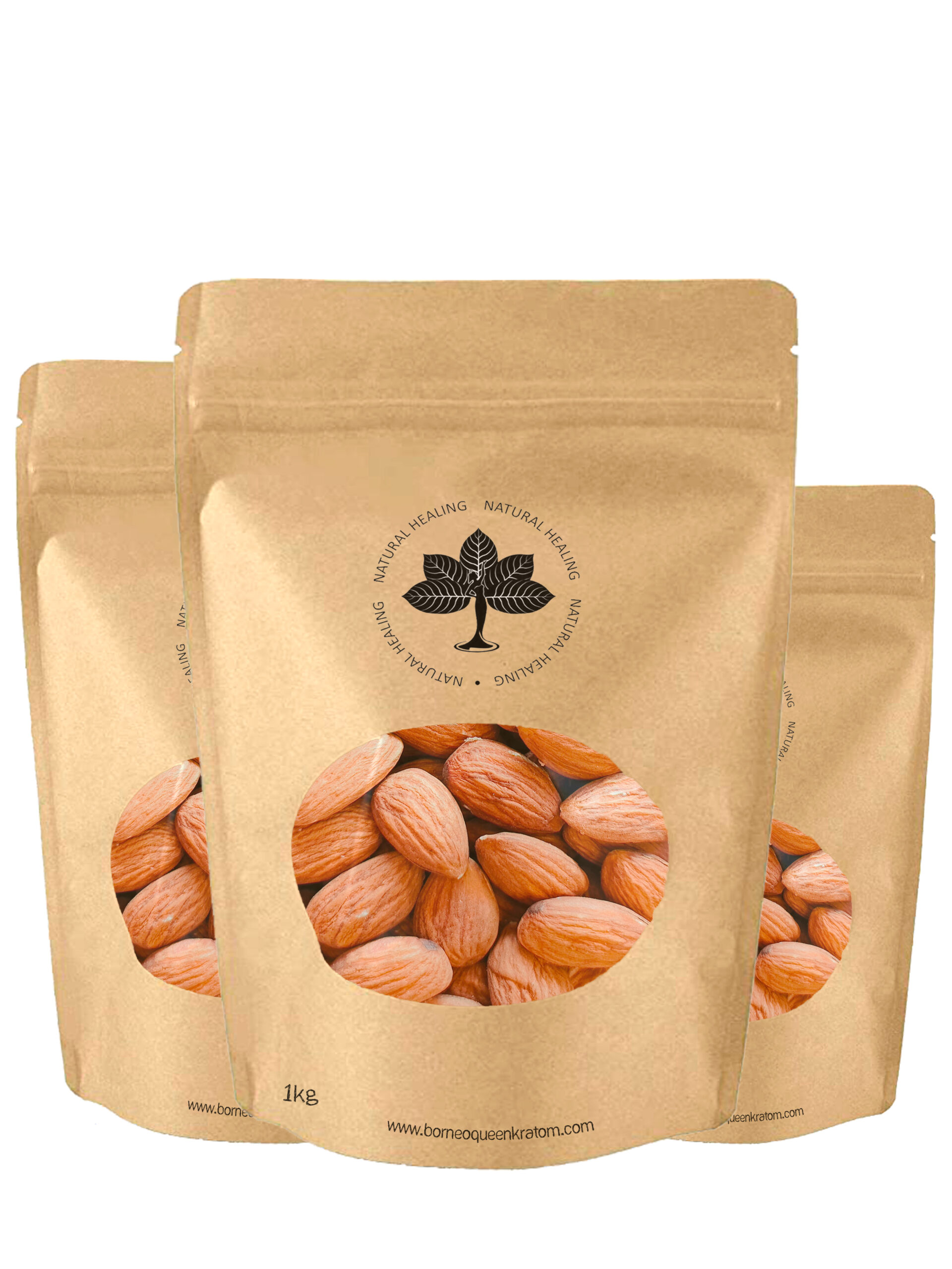 1 kilogram Package of Almonds from Borneo Queen Kratom Natural Healing