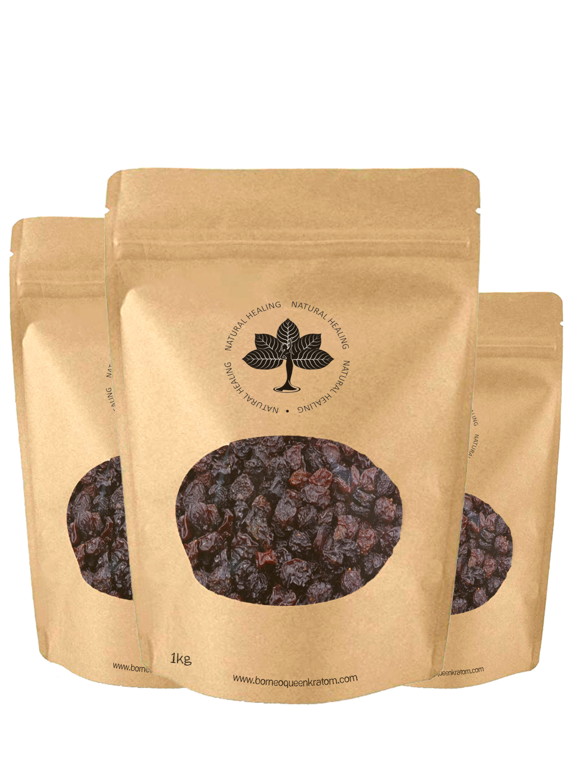 1 kilogram Package of Black Raisins from Borneo Queen Kratom Natural Healing