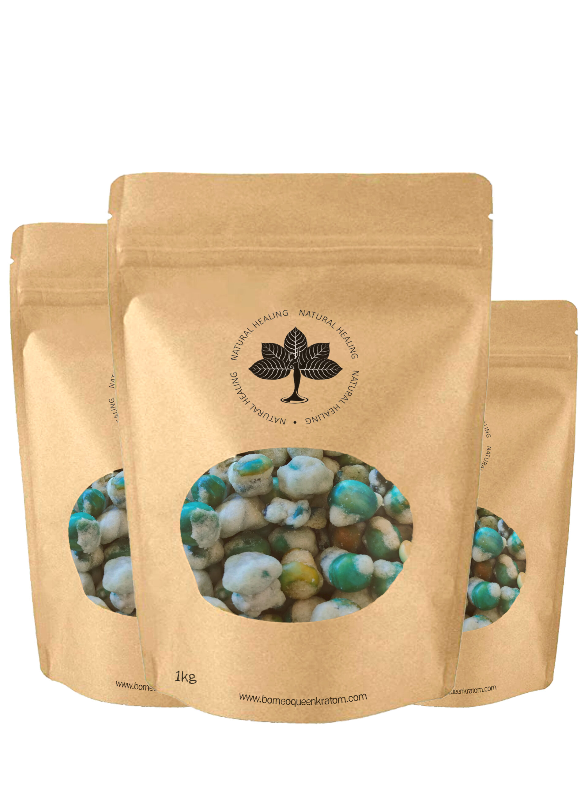 1 kilogram Package of Garlic Green Peas snack from Borneo Queen Kratom Natural Healing
