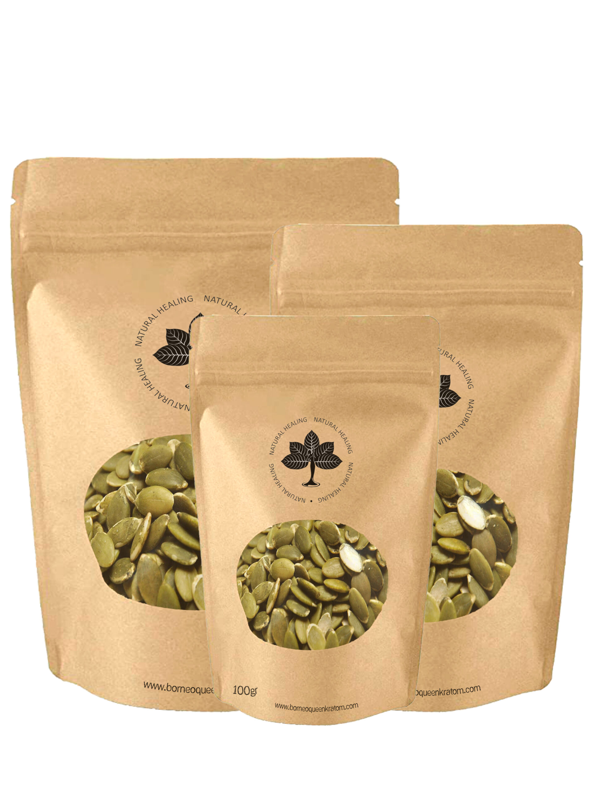 100 grams Package of Pumpkin Seeds from Borneo Queen Kratom Natural Healing